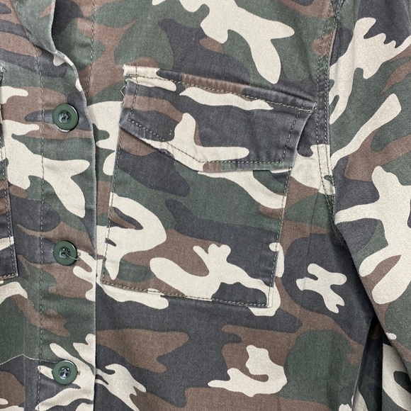 Sanctuary Tan Camo 4 Pocket Military Utility Cotton Blend Jacket Size Medium - Picture 2 of 15